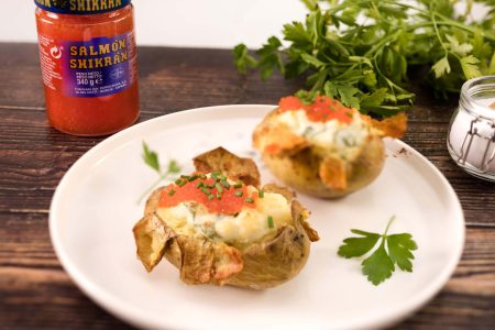 Patatas asadas con salmón shikrán